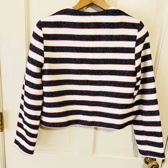 Banana Republic Tweed Striped Blazer Size 00P NWOT - Picture 4 of 4